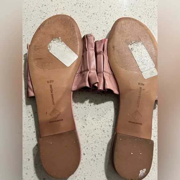 ANTONIO MELANI Pink Cresci Ruffled Mules, size 9.5 - Picture 4 of 4